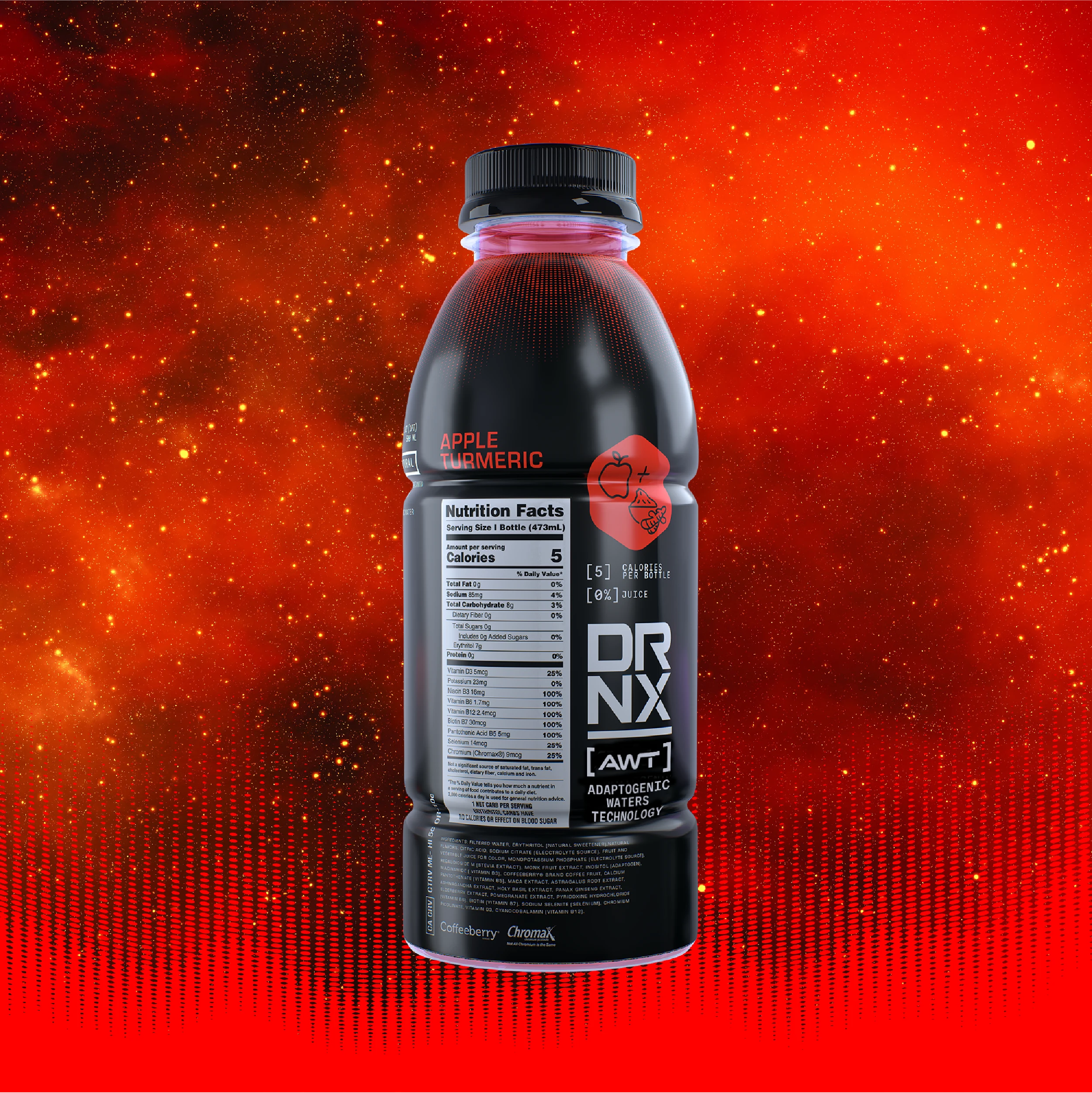 DRNX Adaptogenic Water - Apple Turmeric - 12 Pack