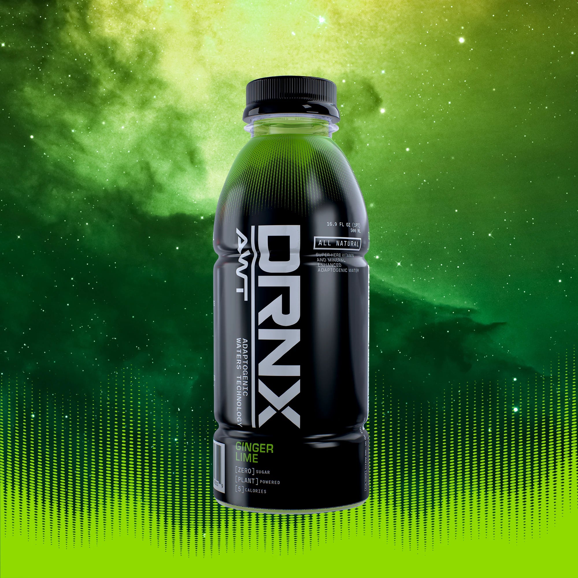 DRNX Adaptogenic Waters - Ginger Lime - 12 Pack