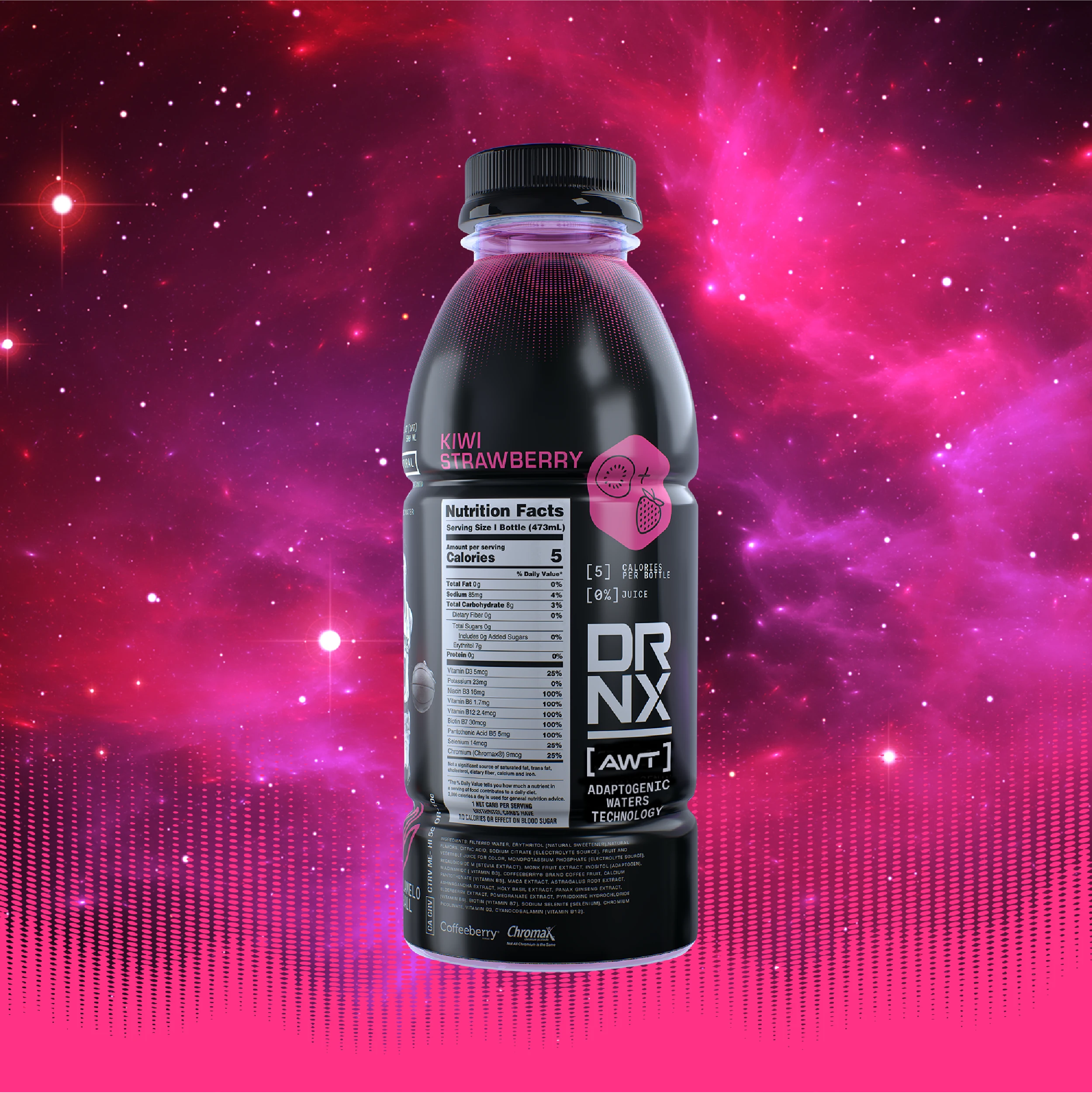 DRNX Adaptogenic Waters - Kiwi Strawberry - 12 Pack